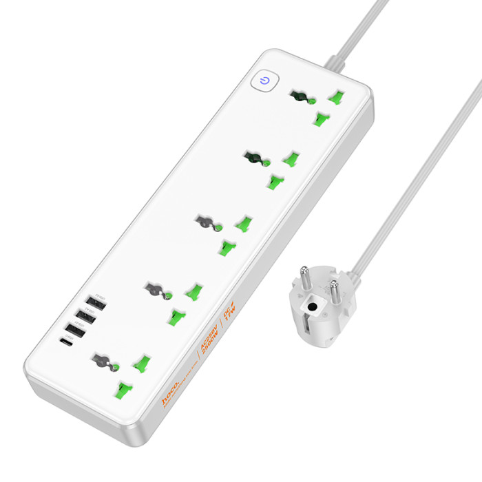 Мережевий подовжувач HOCO AC13A Talento 5-position socket(1C3A) (1,5 m) White