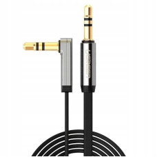 Аудіокабель UGREEN AV119 3.5mm Male to 3.5mm Male Straight to angle flat Cable  2m (Black)(UGR-10599)
