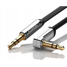 Аудіокабель UGREEN AV119 3.5mm Male to 3.5mm Male Straight to angle flat Cable  2m (Black)(UGR-10599)