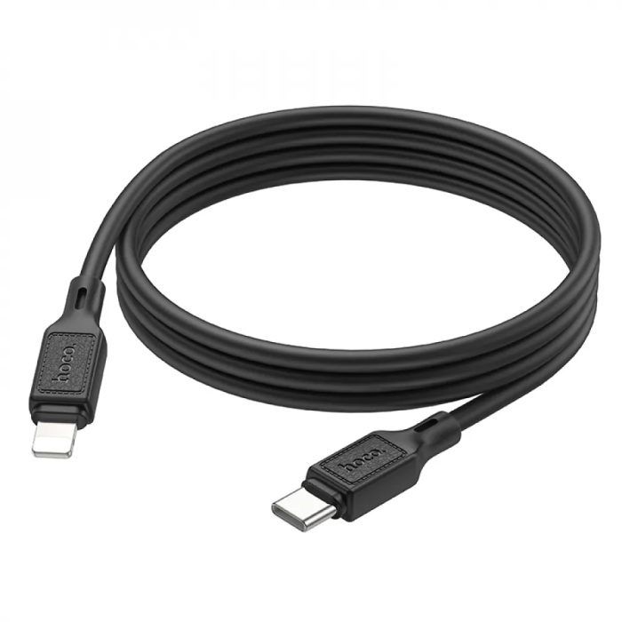 Кабель HOCO X90 Cool silicone PD charging data cable for iP Black