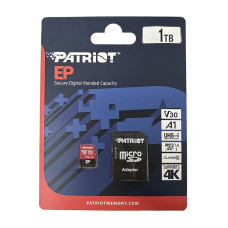 Карта пам'яті microSDXC (UHS-1 U3) Patriot EP Series 1Тb class 10 V30 (R-100MB/s, W-80MB/s) (adapter SD)