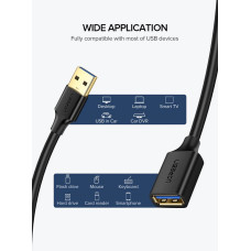 Подовжувач UGREEN US129 USB 3.0 Extension Male Cable 2m (Black) (UGR-10373)