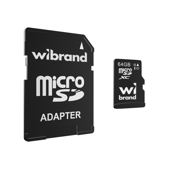 Карта пам'яті microSDXC (UHS-1) Wibrand 64Gb class 10 (adapter SD)
