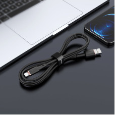 Кабель ACEFAST C2-02 USB to iP 2.4A, 1.2m, silicone, zinc connectors, Black
