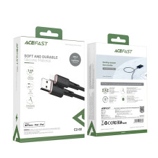 Кабель ACEFAST C2-02 USB to iP 2.4A, 1.2m, silicone, zinc connectors, Black