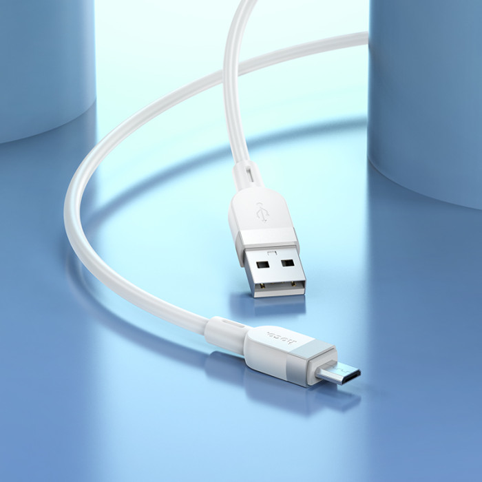 Кабель HOCO X109 Energy silicone charging data cable Micro(L=1M) White