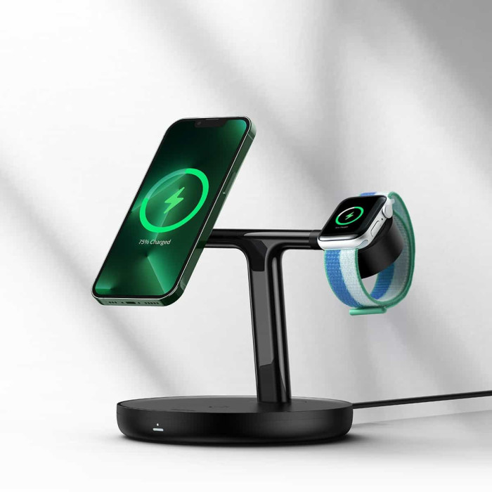 Бездротовий зарядний пристрій Baseus Swan 3-in-1 Wireless Magnetic Charging Bracket 20W Black Universal version