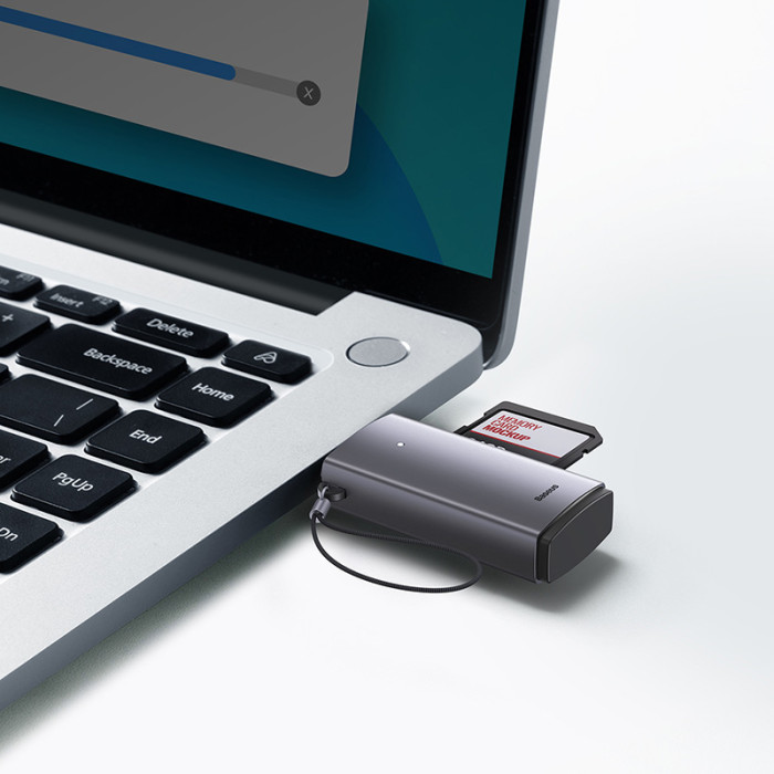 Кардрідер Baseus Lite Series USB-A to SD/TF Card Reader Grey