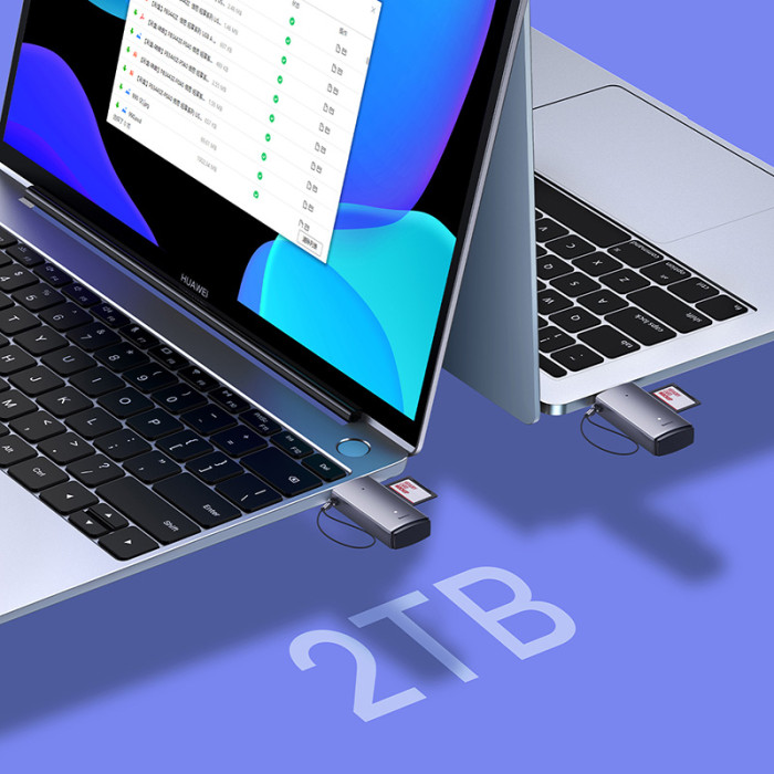 Кардрідер Baseus Lite Series USB-A to SD/TF Card Reader Grey