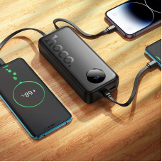 Зовнішній акумулятор HOCO J132A Sabio 22.5W+PD20W fully compatible power bank with 3 cables(20000mAh) Black