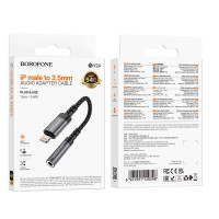 Перехідник BOROFONE BV24 Graceful digital audio converter cable iP to 3.5mm Metal Grey