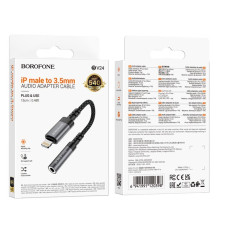 Перехідник BOROFONE BV24 Graceful digital audio converter cable iP to 3.5mm Metal Grey