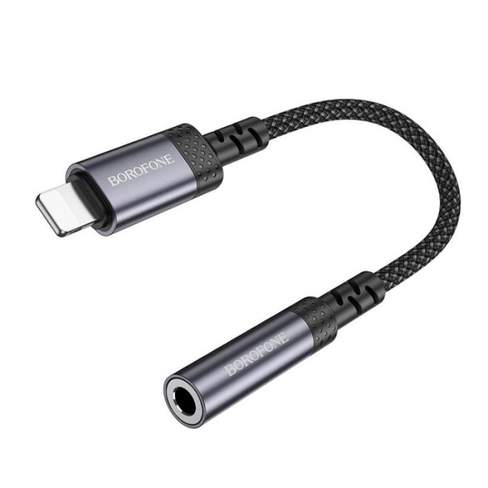 Перехідник BOROFONE BV24 Graceful digital audio converter cable iP to 3.5mm Metal Grey