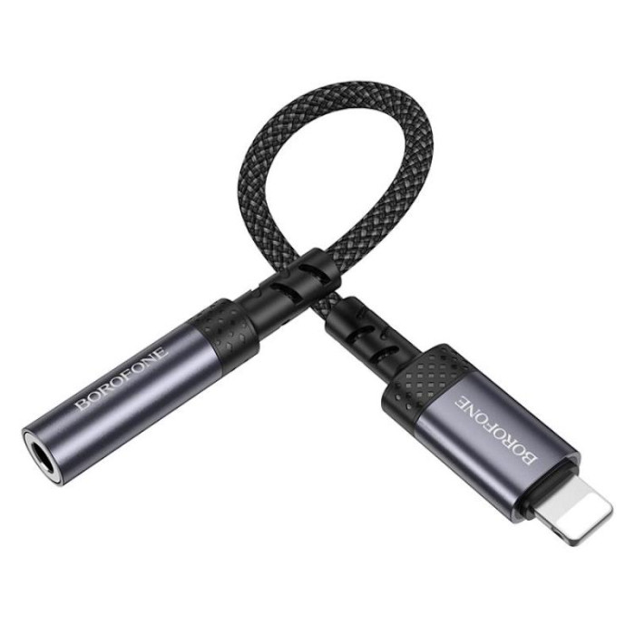 Перехідник BOROFONE BV24 Graceful digital audio converter cable iP to 3.5mm Metal Grey