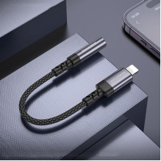 Перехідник BOROFONE BV24 Graceful digital audio converter cable iP to 3.5mm Metal Grey