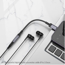 Перехідник BOROFONE BV24 Graceful digital audio converter cable iP to 3.5mm Metal Grey