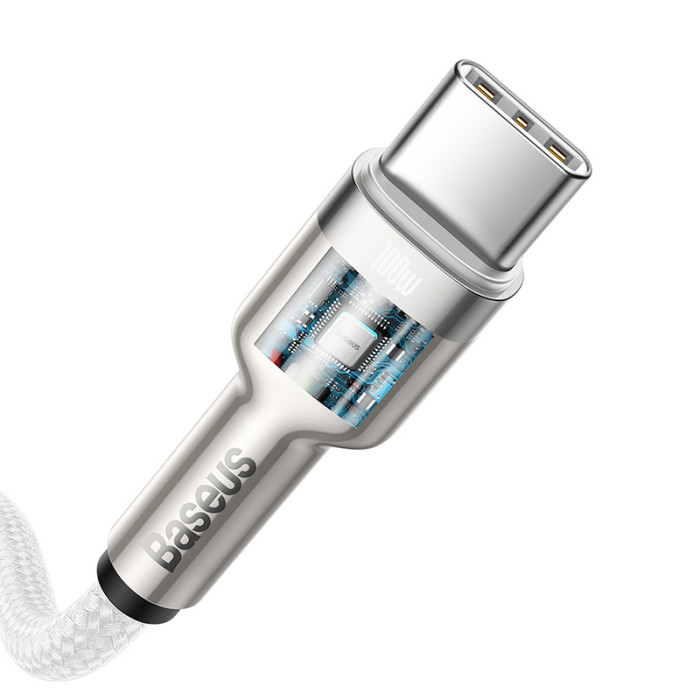 Кабель Baseus Cafule Series Metal Data Cable Type-C to Type-C 100W 1m White
