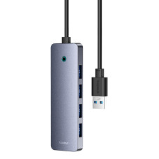 USB-хаб Baseus UltraJoy Series 4-Port  HUB Lite 50cm Space Grey（USBA to USB3.0*4+Type-C5V）