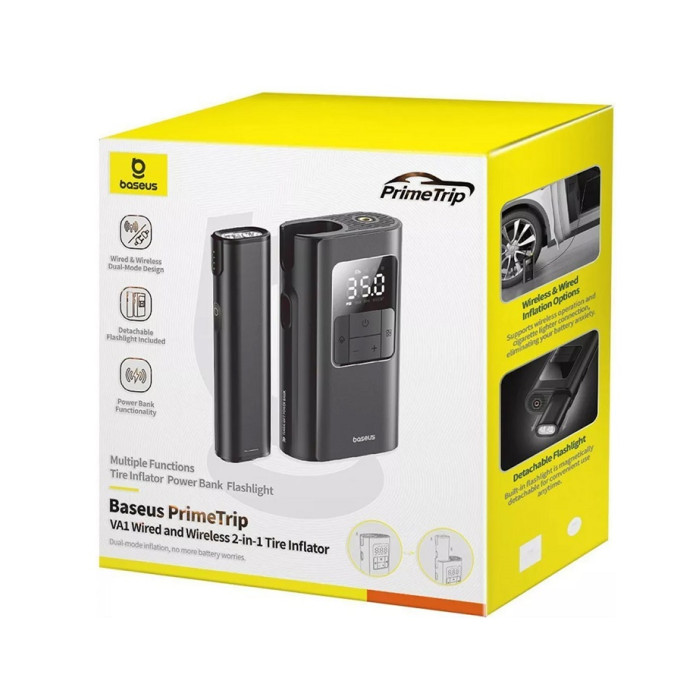 Автомобільний насос Baseus PrimeTrip VA1 Wired and Wireless 2-in-1 Tire Inflator Cosmic Black