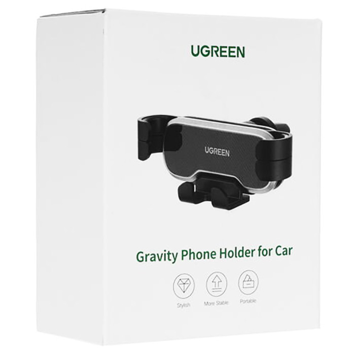 Автотримач для телефона UGREEN LP228 Gravity Drive Air Vent Car Mount Phone Holder Black
