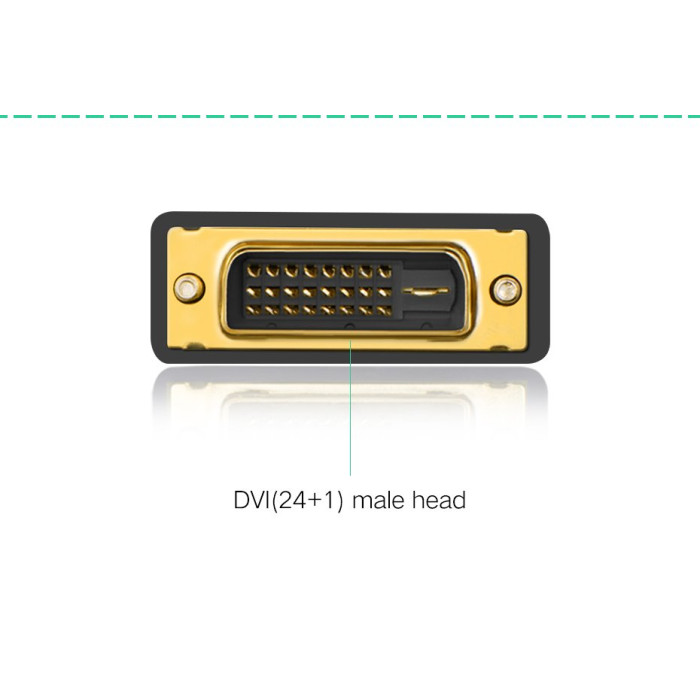 Адаптер UGREEN 20124 DVI 24+1 Male to HDMI Female Adapter (Black) (UGR-20124)