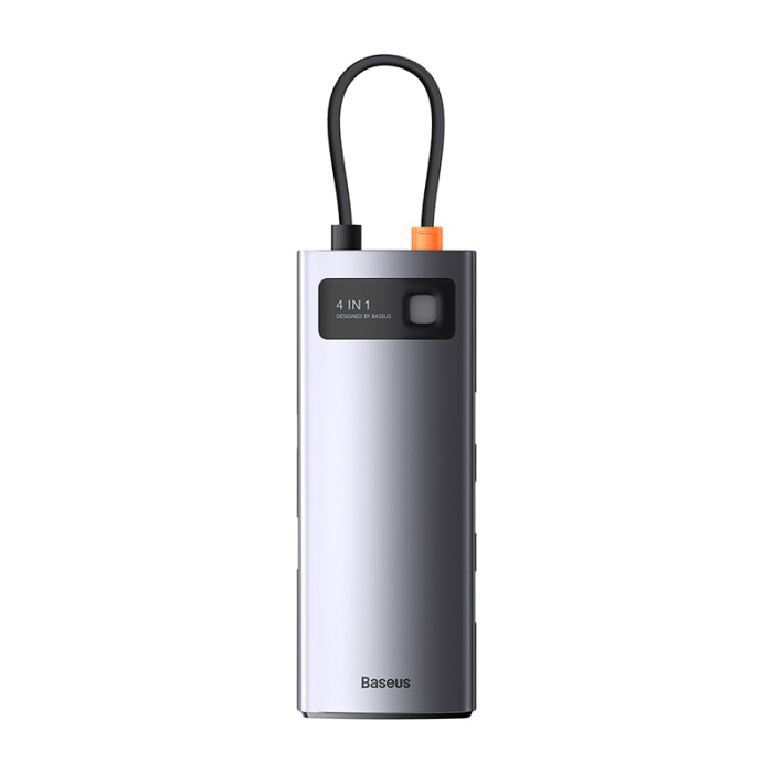 USB-хаб Baseus Metal Gleam Series 4-in-1 Multifunctional Type-C HUB Docking Station Gray（Type-C to USB3.0*4）