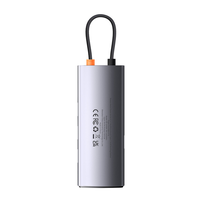 USB-хаб Baseus Metal Gleam Series 4-in-1 Multifunctional Type-C HUB Docking Station Gray（Type-C to USB3.0*4）