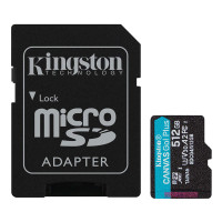 Карта пам'яті microSDXC (UHS-1 U3) Kingston Canvas Go! Plus 512Gb class 10 A2 V30 (R200MB/s, W-160MB/s) (adapter SD)