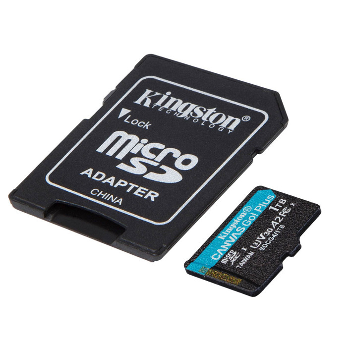 Карта пам'яті microSDXC (UHS-1 U3) Kingston Canvas Go! Plus 1Tb class 10 A2 V30 (R200MB/s, W-160MB/s) (adapter SD)