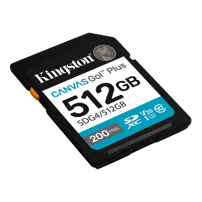 Карта пам'яті SDXC (UHS-1 U3) Kingston Canvas Go! Plus 512Gb class 10 A2 V30 (R200MB/s, W160MB/s)
