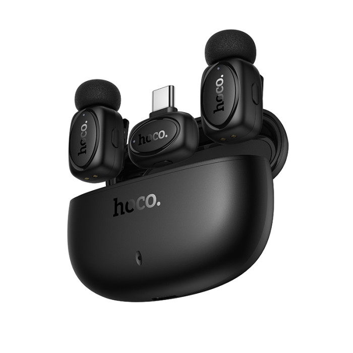 Бездротова мікрофонна система HOCO L19 Graceful dual-mic (iP/Type-C) Black