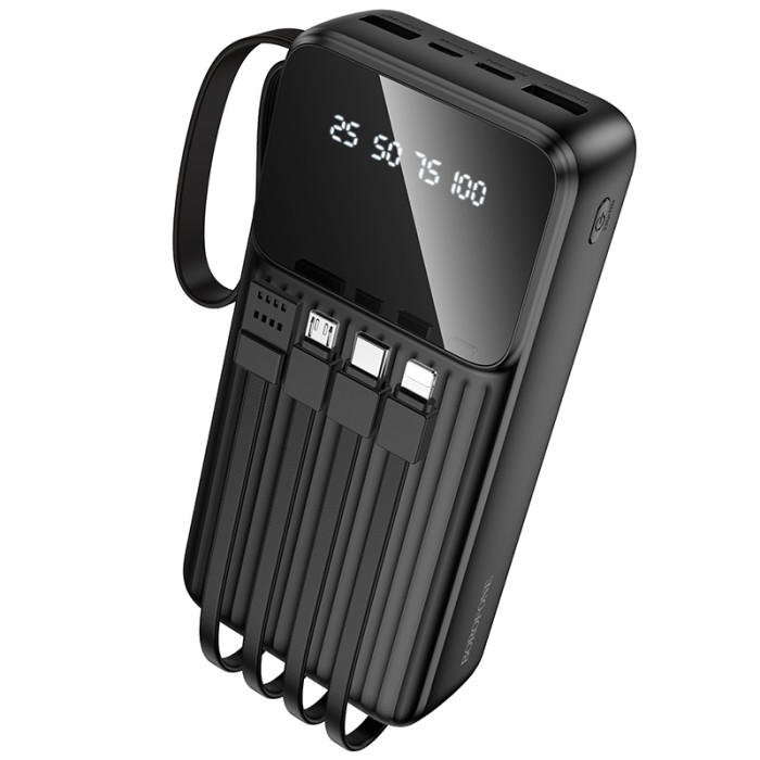 Зовнішній акумулятор BOROFONE BJ76A Smart power bank with 4 cables(20000mAh) Black