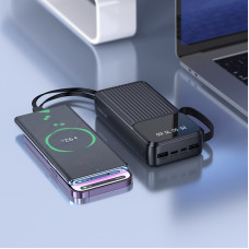 Зовнішній акумулятор BOROFONE BJ76A Smart power bank with 4 cables(20000mAh) Black