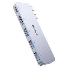 USB-хаб Baseus UltraJoy Series 5-Port HUB Space Grey (USB-C*2 to USB-C 40Gbps*1+HDMI 4K@30Hz*1+USB3.0*3）