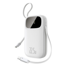 Зовнішній акумулятор Baseus EnerFill FC31 Digital Display Power Bank with 2 Built-in Cables 20000mAh 22.5W Moon White