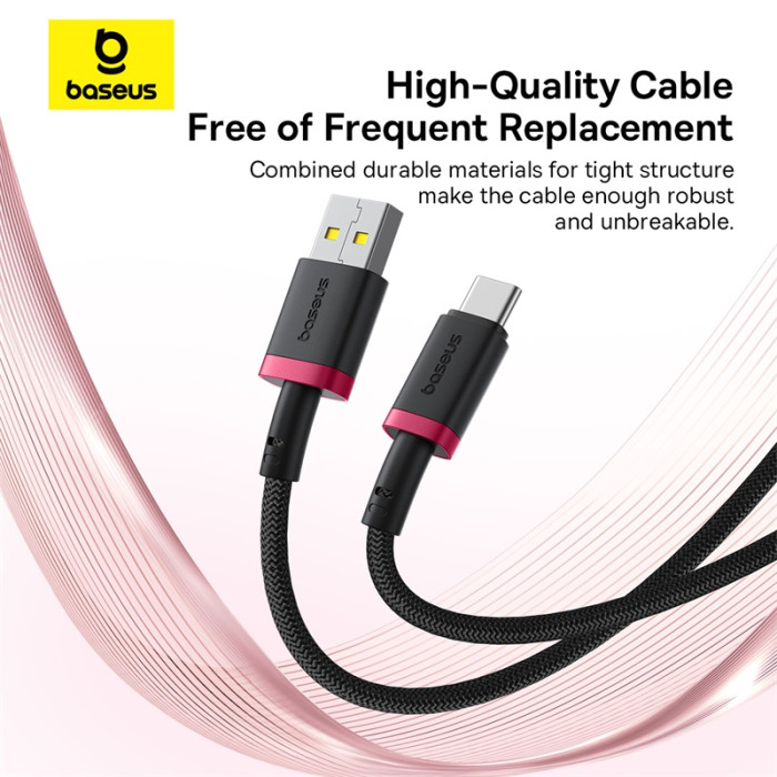 Кабель Baseus Dura Series Fast Charging Cable USB to Type-C 60W 1m Red+Black