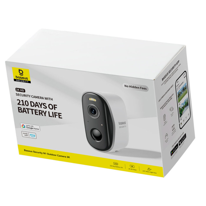 Додаткова IP-камера відеоспостереження Baseus Security N1 Outdoor Camera 2K White
