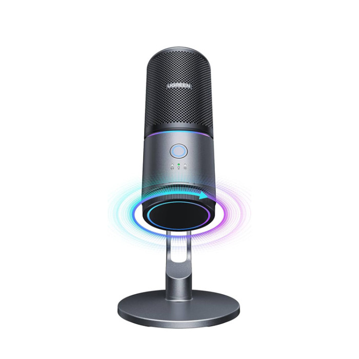 Мікрофон настільний UGREEN CM769 Desktop RGB 24-bit 96kHz ANS (USB-A) Вark Пray