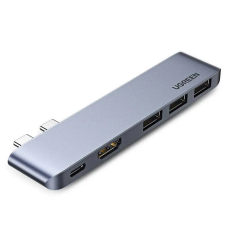USB-Хаб UGREEN CM251 Dual USB-C To HDMI+3*USB 3.0 A+Type C Female Converter