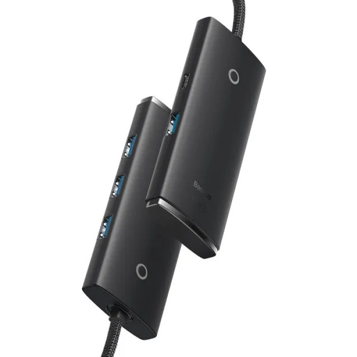 USB-хаб Baseus Lite Series 4-Port Type-C HUB Adapter (Type-C to USB 3.0*4 ) 1m Black