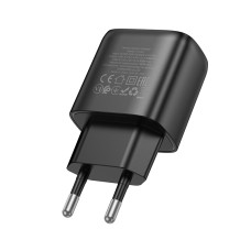 Мережевий зарядний пристрій HOCO C141A Smart dual-port charger Black