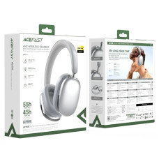Бездротові накладні навушники ACEFAST H9 active noise cancelling wireless headset, ANC, Silver