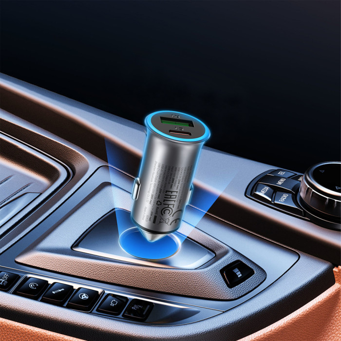 Автомобільний зарядний пристрій ACEFAST B16 95W (USB-A+USB-C) dual port metal car charger