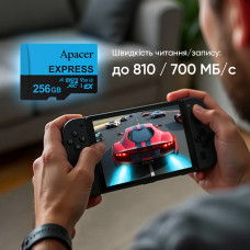 Карта пам'яті microSDXC  (UHS-1 U3) Apacer Express 128Gb class 10 V30 A1  Read/Write:810/700 MB/sec (Compatible with Nintendo Switch 2)