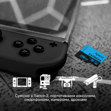Карта пам'яті microSDXC  (UHS-1 U3) Apacer Express 128Gb class 10 V30 A1  Read/Write:810/700 MB/sec (Compatible with Nintendo Switch 2)