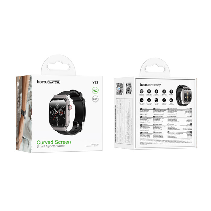 Смарт-годинник HOCO Y33 51mm. 200 mAh. Smart sports watch (call version) Black
