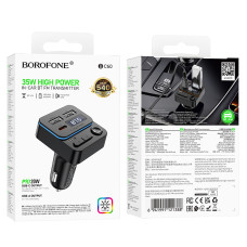 АЗП з FM-модулятором BOROFONE BC60 Hero 35W(1A1C) car BT FM transmitter Black