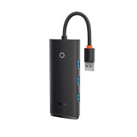 USB-хаб Baseus Lite Series 4-Port USB-A HUB Adapter (USB-A to USB 3.0*4) 25cm Black