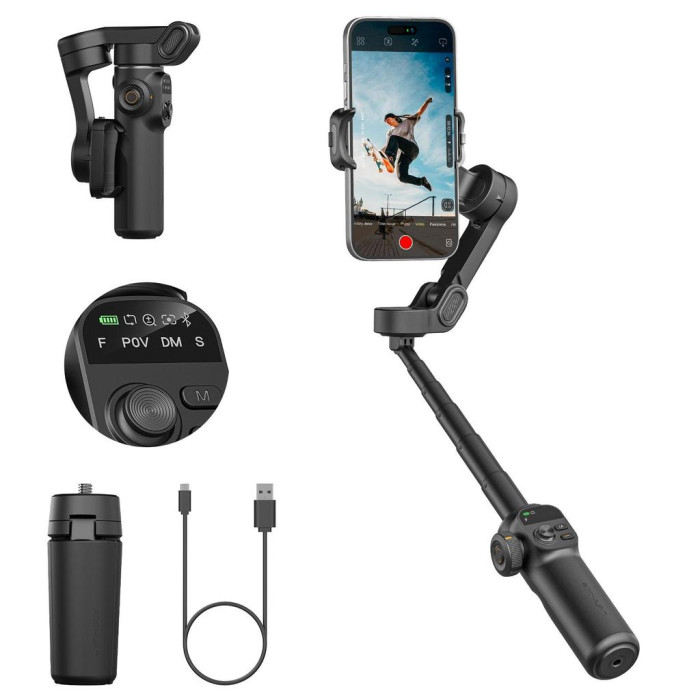 Триосьовий стабілізатор AOCHUAN Professional Gimbal Stabilizer for Smartphone Smart X2 Чорний