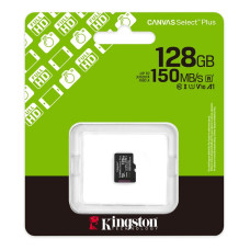 Карта пам'яті microSDXC (UHS-1) Kingston Canvas Select Plus Gen3 128Gb class 10 А1 (R-150MB/s)